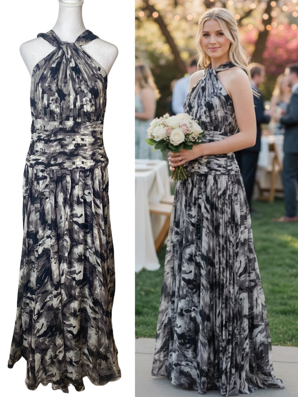 NWT TADASHI SHOJI DRESS GOWN SILK MOTHER OF THE BRIDE FORMAL EVENING WEDDING